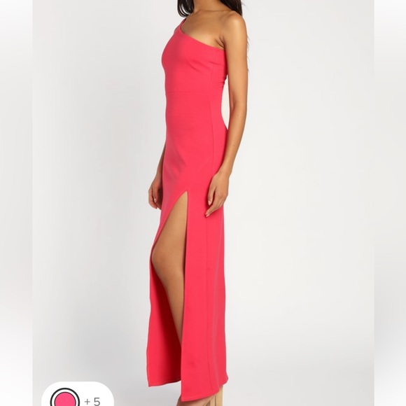 Lulus Good Times Only Hot Pink One-Shoulder Maxi Dress - Picture 3 of 6